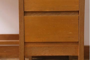 ヴィンテージ家具　温かみのある木肌が魅力のシンプルな片袖デスク(机、在宅ワーク、在宅用ワークデスク、ビンテージ)(R-038704)