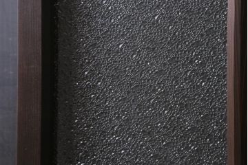 アンティーク建具　幅狭　ダイヤガラスとすりガラスを使用したレトロなガラスドア(建具、扉)(R-038708)