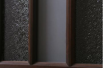 アンティーク建具　幅狭　ダイヤガラスとすりガラスを使用したレトロなガラスドア(建具、扉)(R-038708)