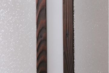 アンティーク建具　幅狭　ダイヤガラスとすりガラスを使用したレトロなガラスドア(建具、扉)(R-038708)