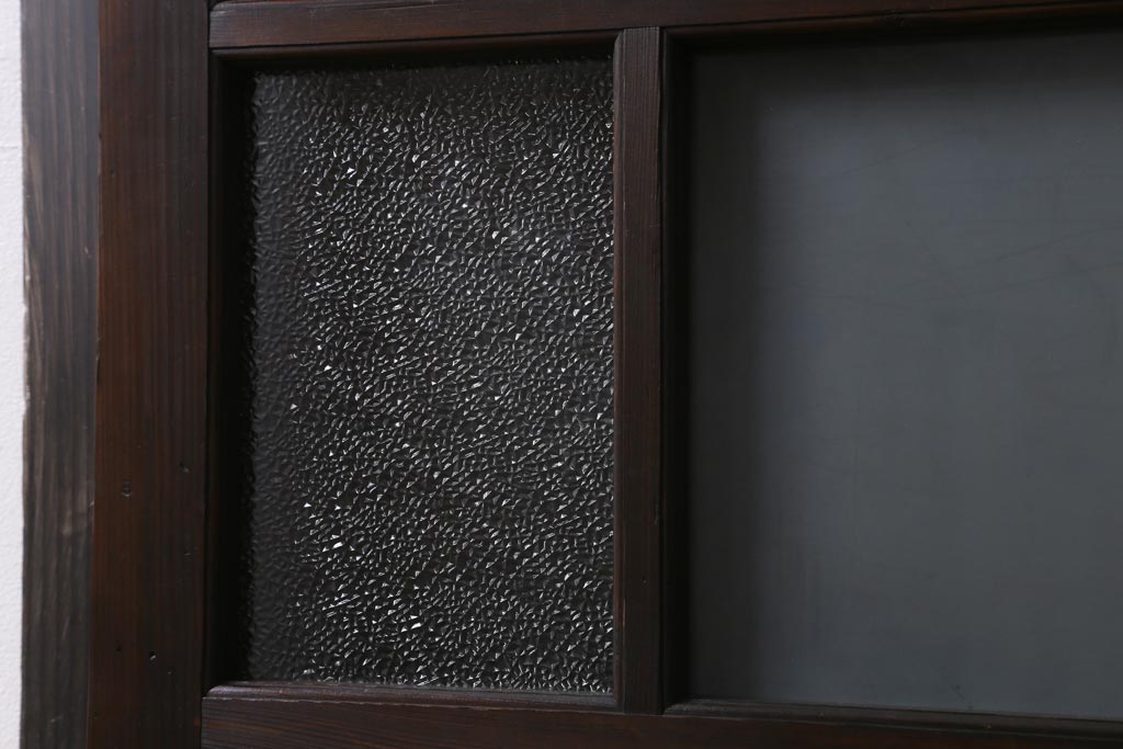 アンティーク建具　ダイヤガラス・すりガラス入り　レトロな雰囲気を盛り上げるガラスドア(建具、扉)(R-038709)