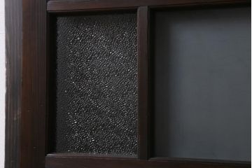 アンティーク建具　ダイヤガラス・すりガラス入り　レトロな雰囲気を盛り上げるガラスドア(建具、扉)(R-038709)