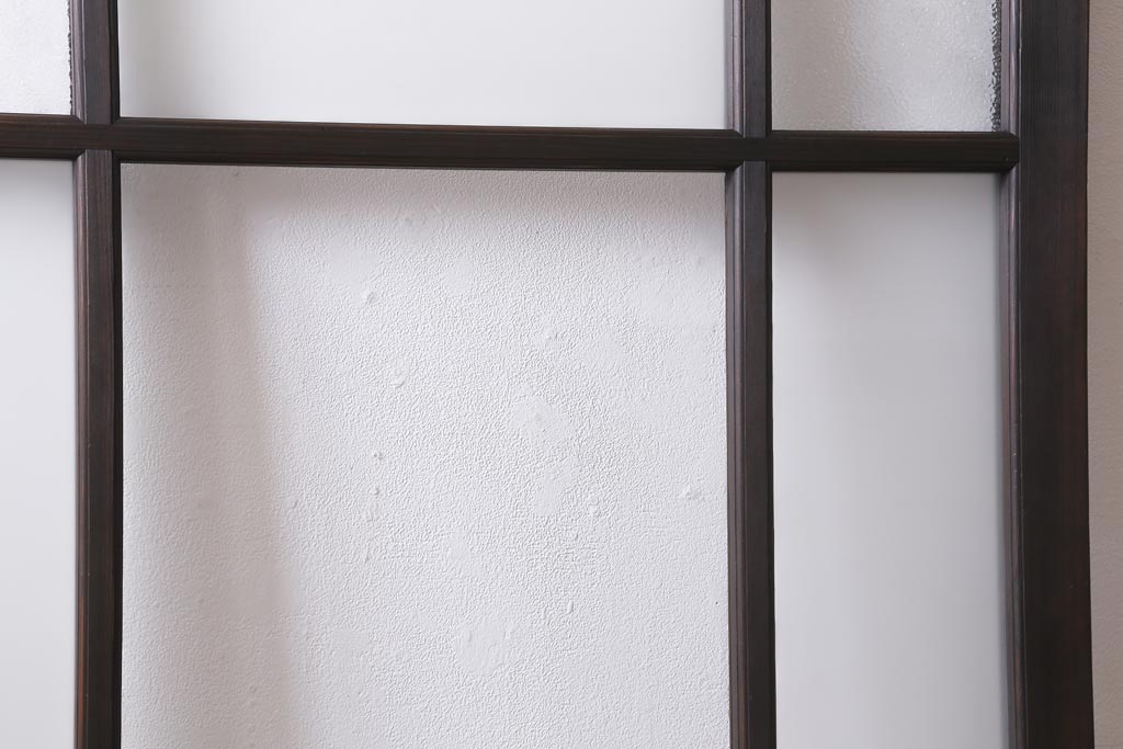 アンティーク建具　ダイヤガラス・すりガラス入り　レトロな雰囲気を盛り上げるガラスドア(建具、扉)(R-038709)