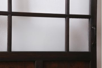 アンティーク建具　ダイヤガラス・すりガラス入り　レトロな雰囲気を盛り上げるガラスドア(建具、扉)(R-038709)