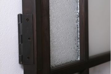 アンティーク建具　ダイヤガラス・すりガラス入り　レトロな雰囲気を盛り上げるガラスドア(建具、扉)(R-038709)