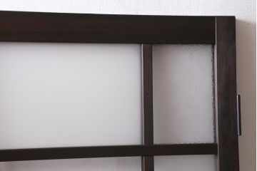 アンティーク建具　ダイヤガラス・すりガラス入り　レトロな雰囲気を盛り上げるガラスドア(建具、扉)(R-038709)