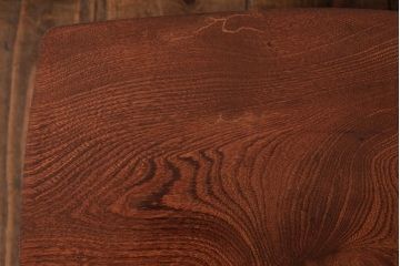 レトロ家具　昭和初期　天板一枚板　渋みのあるちゃぶ台(ローテーブル、花台)(R-038710)