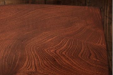 レトロ家具　昭和初期　天板一枚板　渋みのあるちゃぶ台(ローテーブル、花台)(R-038710)