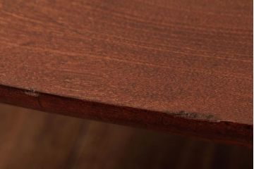 レトロ家具　昭和初期　天板一枚板　渋みのあるちゃぶ台(ローテーブル、花台)(R-038710)