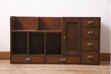 レトロ家具　昭和レトロ　昭和初期　激レア!ノスタルジックな雰囲気漂う本棚(収納棚、戸棚、キャビネット)(R-038711)