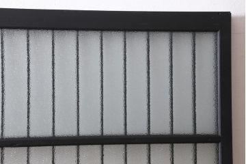 アンティーク建具　和製アンティーク　昭和初期　腰板ケヤキ材　ダイヤガラス入り　上手物!玉杢が魅力的なガラス戸2枚セット(引き戸、建具)(R-038718)