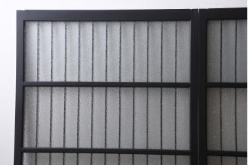 アンティーク建具　和製アンティーク　昭和初期　腰板ケヤキ材　ダイヤガラス入り　上手物!玉杢が魅力的なガラス戸2枚セット(引き戸、建具)(R-038718)
