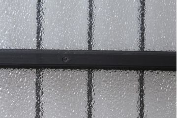 アンティーク建具　和製アンティーク　昭和初期　腰板ケヤキ材　ダイヤガラス入り　上手物!玉杢が魅力的なガラス戸2枚セット(引き戸、建具)(R-038718)