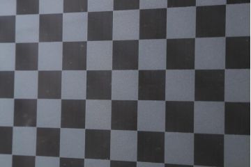 アンティーク建具　当店オリジナルガラス入り　昭和レトロ　市松模様のガラスがおしゃれな引き戸4枚セット(建具、ガラス戸)(R-038719)