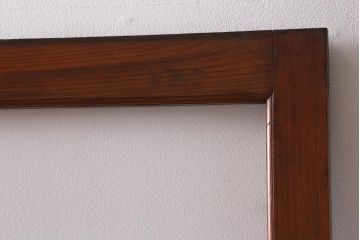 アンティーク建具　当店オリジナルガラス入り　昭和レトロ　市松模様のガラスがおしゃれな引き戸4枚セット(建具、ガラス戸)(R-038719)