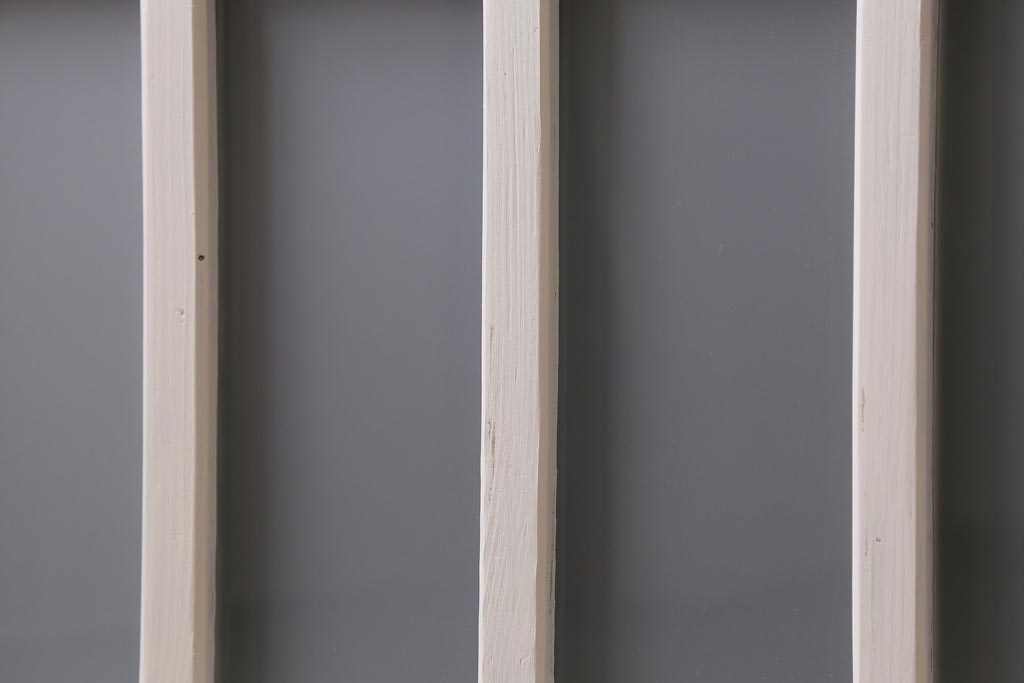 アンティーク建具　和製アンティーク　当店オリジナルガラス入り　ホワイトペイントが爽やかなガラス戸2枚セット(引き戸、建具)(R-038720)