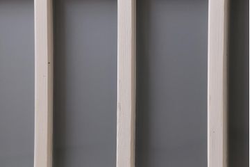 アンティーク建具　和製アンティーク　当店オリジナルガラス入り　ホワイトペイントが爽やかなガラス戸2枚セット(引き戸、建具)(R-038720)