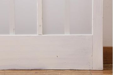 アンティーク建具　和製アンティーク　当店オリジナルガラス入り　ホワイトペイントが爽やかなガラス戸2枚セット(引き戸、建具)(R-038720)