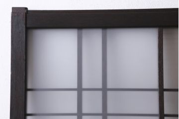 アンティーク建具　すりガラス・モールガラス・銀モールガラス入り　凝ったデザインがおしゃれなガラス戸1枚(引き戸、建具)(R-038725)