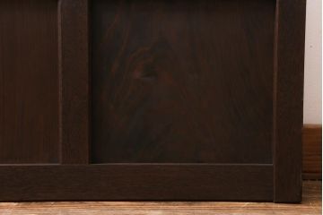 アンティーク建具　すりガラス・モールガラス・銀モールガラス入り　凝ったデザインがおしゃれなガラス戸1枚(引き戸、建具)(R-038725)