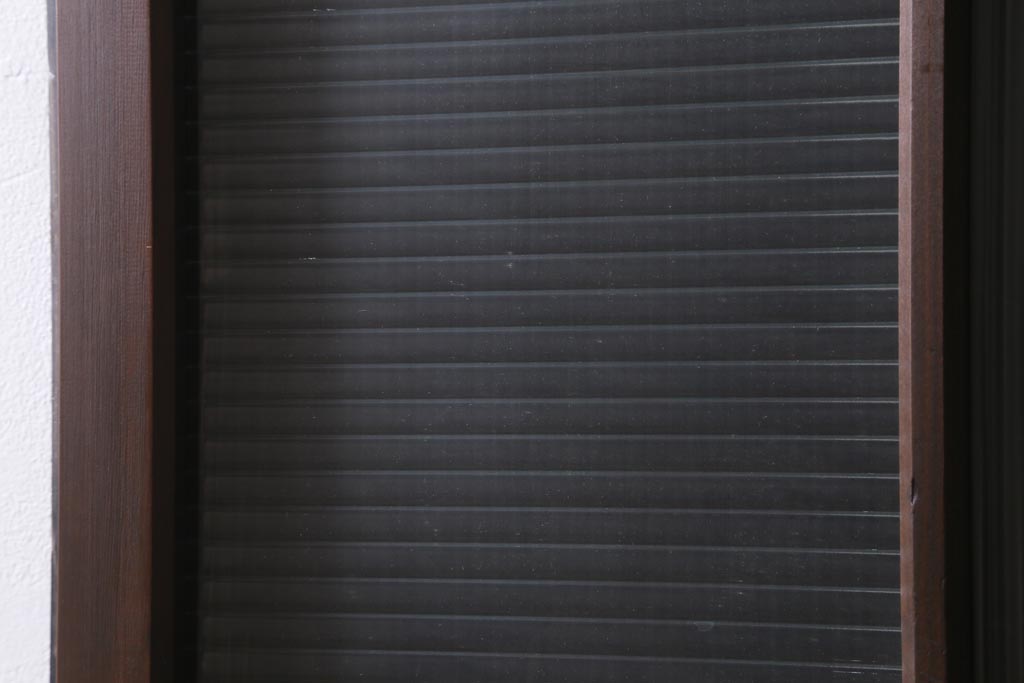 アンティーク建具　和製アンティーク　当時物色ガラス入り!　大正ロマン　モールガラス　色ガラスがレトロなガラス戸1枚(建具、引き戸)(R-038726)