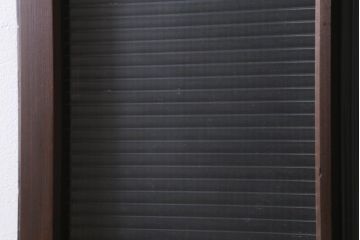 アンティーク建具　和製アンティーク　当時物色ガラス入り!　大正ロマン　モールガラス　色ガラスがレトロなガラス戸1枚(建具、引き戸)(R-038726)