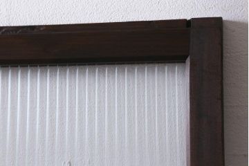 アンティーク建具　和製アンティーク　当時物色ガラス入り!　大正ロマン　モールガラス　色ガラスがレトロなガラス戸1枚(建具、引き戸)(R-038726)