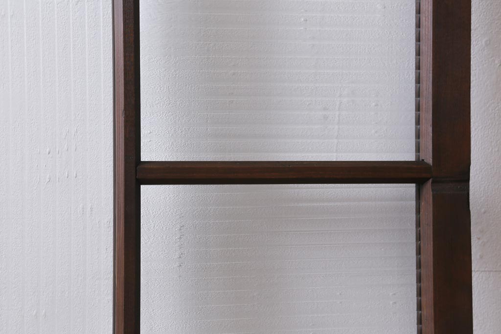 アンティーク建具　和製アンティーク　当時物色ガラス入り!　大正ロマン　モールガラス　色ガラスがレトロなガラス戸1枚(建具、引き戸)(R-038726)