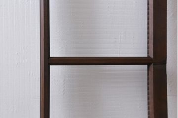 アンティーク建具　和製アンティーク　当時物色ガラス入り!　大正ロマン　モールガラス　色ガラスがレトロなガラス戸1枚(建具、引き戸)(R-038726)