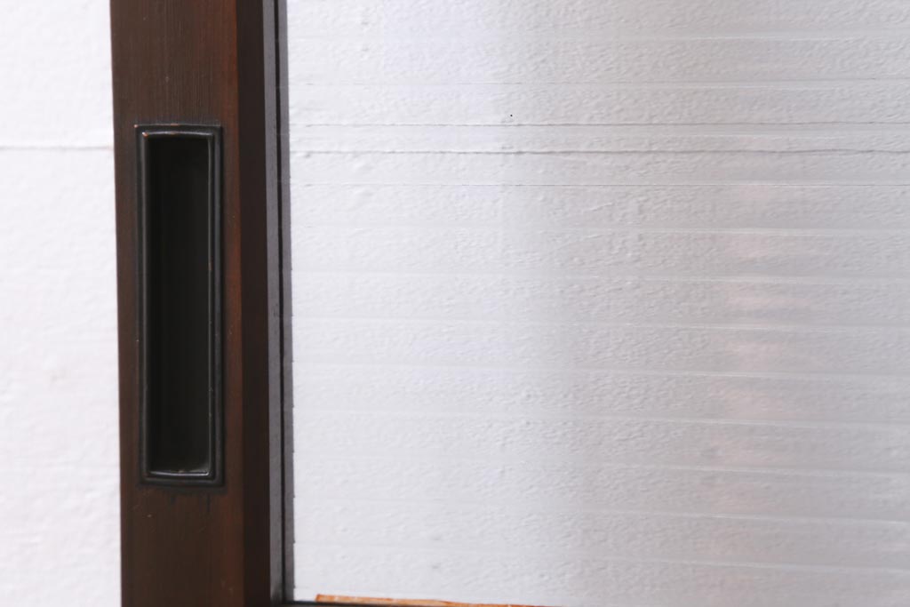 アンティーク建具　和製アンティーク　当時物色ガラス入り!　大正ロマン　モールガラス　色ガラスがレトロなガラス戸1枚(建具、引き戸)(R-038726)