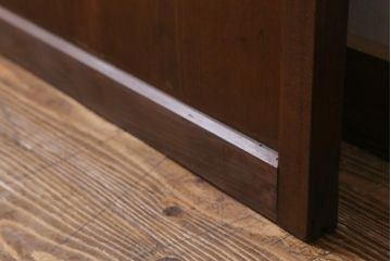 アンティーク建具　和製アンティーク　当時物色ガラス入り!　大正ロマン　モールガラス　色ガラスがレトロなガラス戸1枚(建具、引き戸)(R-038726)