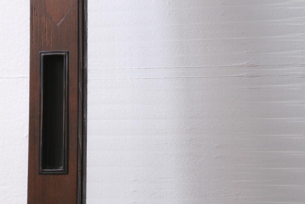 アンティーク建具　和製アンティーク　当時物色ガラス入り!　大正ロマン　モールガラス　色ガラスがレトロなガラス戸1枚(建具、引き戸)(R-038726)