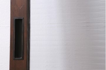 アンティーク建具　和製アンティーク　当時物色ガラス入り!　大正ロマン　モールガラス　色ガラスがレトロなガラス戸1枚(建具、引き戸)(R-038726)