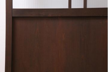 アンティーク建具　和製アンティーク　当時物色ガラス入り!　大正ロマン　モールガラス　色ガラスがレトロなガラス戸1枚(建具、引き戸)(R-038726)