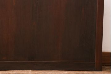 アンティーク建具　和製アンティーク　当時物色ガラス入り!　大正ロマン　モールガラス　色ガラスがレトロなガラス戸1枚(建具、引き戸)(R-038726)