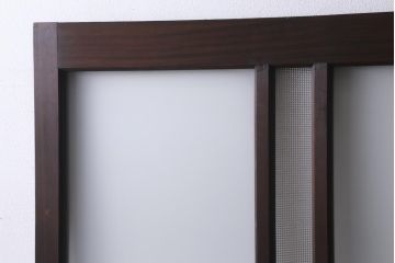 アンティーク建具　和製アンティーク　昭和初期　味のあるレトロな雰囲気を醸し出すガラス戸2枚セット(建具、引き戸)(R-038727)