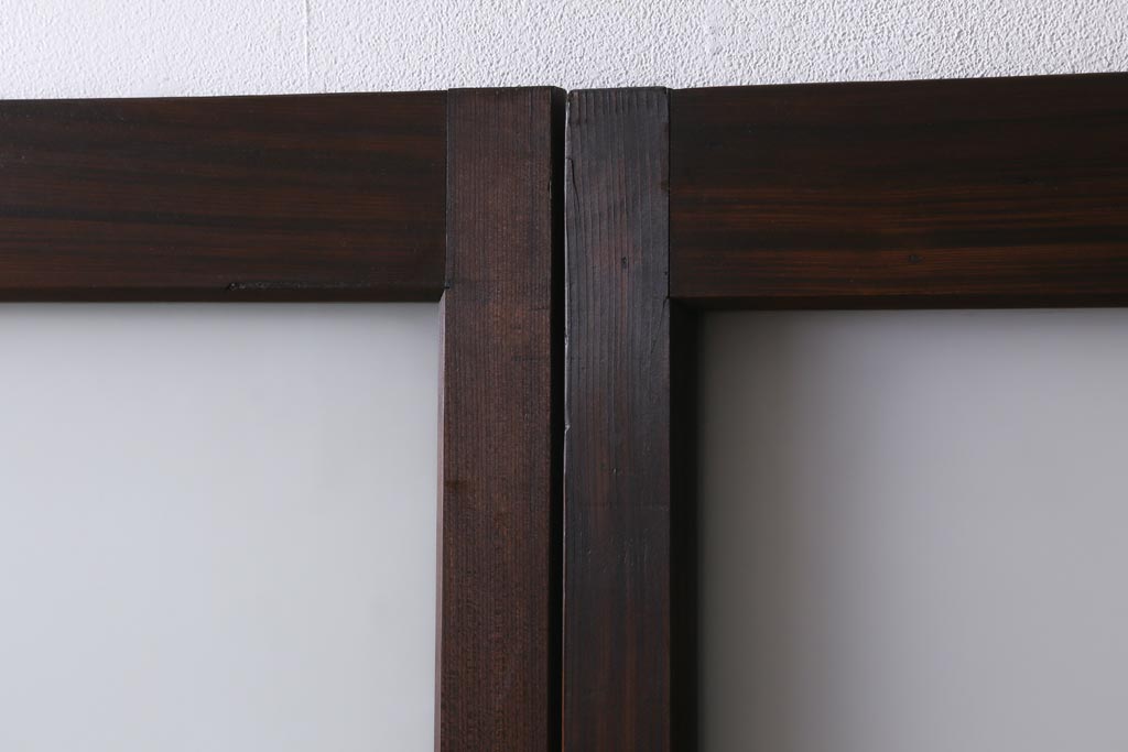 アンティーク建具　和製アンティーク　昭和初期　味のあるレトロな雰囲気を醸し出すガラス戸2枚セット(建具、引き戸)(R-038727)