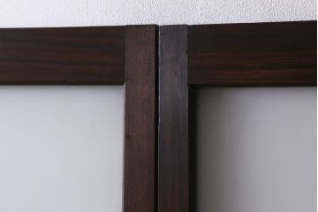 アンティーク建具　和製アンティーク　昭和初期　味のあるレトロな雰囲気を醸し出すガラス戸2枚セット(建具、引き戸)(R-038727)