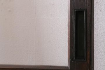 アンティーク建具　和製アンティーク　昭和初期　味のあるレトロな雰囲気を醸し出すガラス戸2枚セット(建具、引き戸)(R-038727)