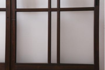 アンティーク建具　和製アンティーク　昭和初期　味のあるレトロな雰囲気を醸し出すガラス戸2枚セット(建具、引き戸)(R-038727)
