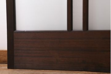 アンティーク建具　和製アンティーク　昭和初期　味のあるレトロな雰囲気を醸し出すガラス戸2枚セット(建具、引き戸)(R-038727)