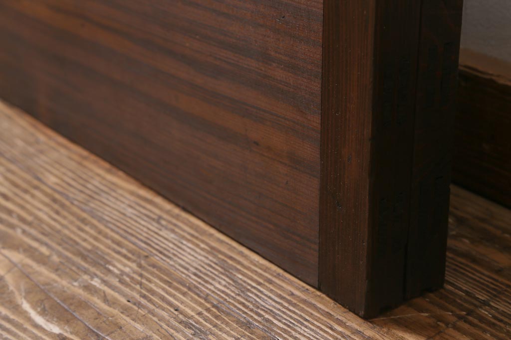 アンティーク建具　和製アンティーク　昭和初期　味のあるレトロな雰囲気を醸し出すガラス戸2枚セット(建具、引き戸)(R-038727)