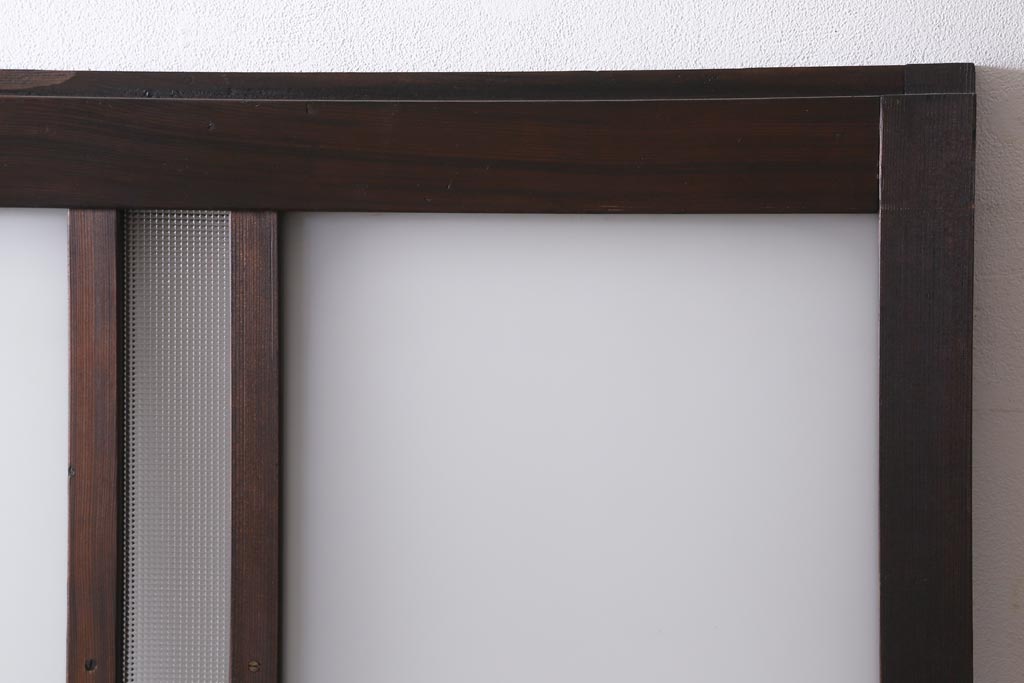 アンティーク建具　和製アンティーク　昭和初期　味のあるレトロな雰囲気を醸し出すガラス戸2枚セット(建具、引き戸)(R-038727)