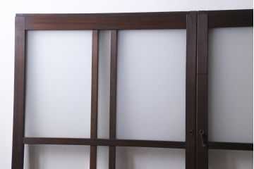 アンティーク建具　和製アンティーク　昭和初期　味のあるレトロな雰囲気を醸し出すガラス戸2枚セット(建具、引き戸)(R-038727)