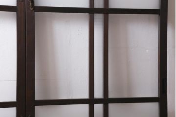 アンティーク建具　和製アンティーク　昭和初期　味のあるレトロな雰囲気を醸し出すガラス戸2枚セット(建具、引き戸)(R-038727)