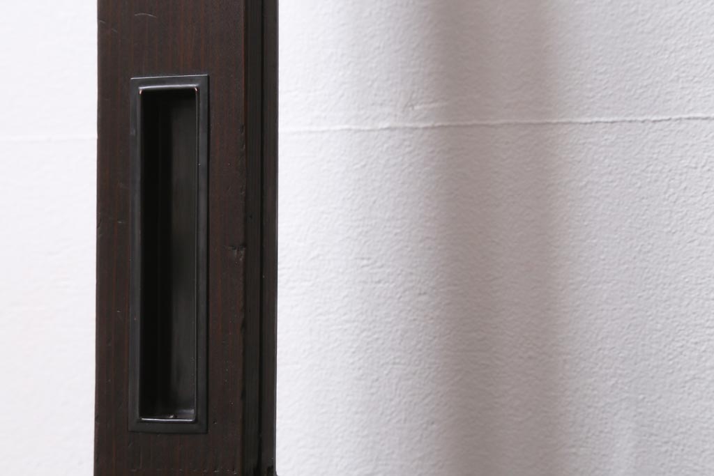 アンティーク建具　和製アンティーク　昭和初期　味のあるレトロな雰囲気を醸し出すガラス戸2枚セット(建具、引き戸)(R-038727)