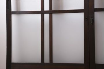 アンティーク建具　和製アンティーク　昭和初期　味のあるレトロな雰囲気を醸し出すガラス戸2枚セット(建具、引き戸)(R-038727)