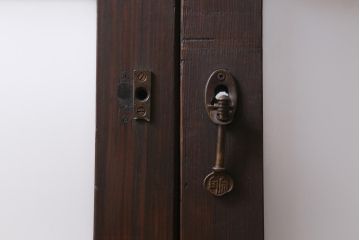 アンティーク建具　和製アンティーク　昭和初期　味のあるレトロな雰囲気を醸し出すガラス戸2枚セット(建具、引き戸)(R-038727)