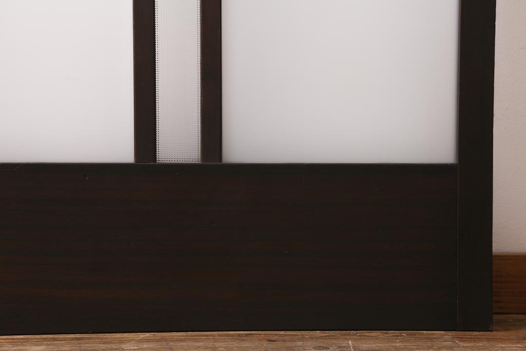 アンティーク建具　和製アンティーク　昭和初期　味のあるレトロな雰囲気を醸し出すガラス戸2枚セット(建具、引き戸)(R-038727)