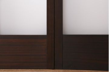 アンティーク建具　和製アンティーク　昭和初期　味のあるレトロな雰囲気を醸し出すガラス戸2枚セット(建具、引き戸)(R-038727)